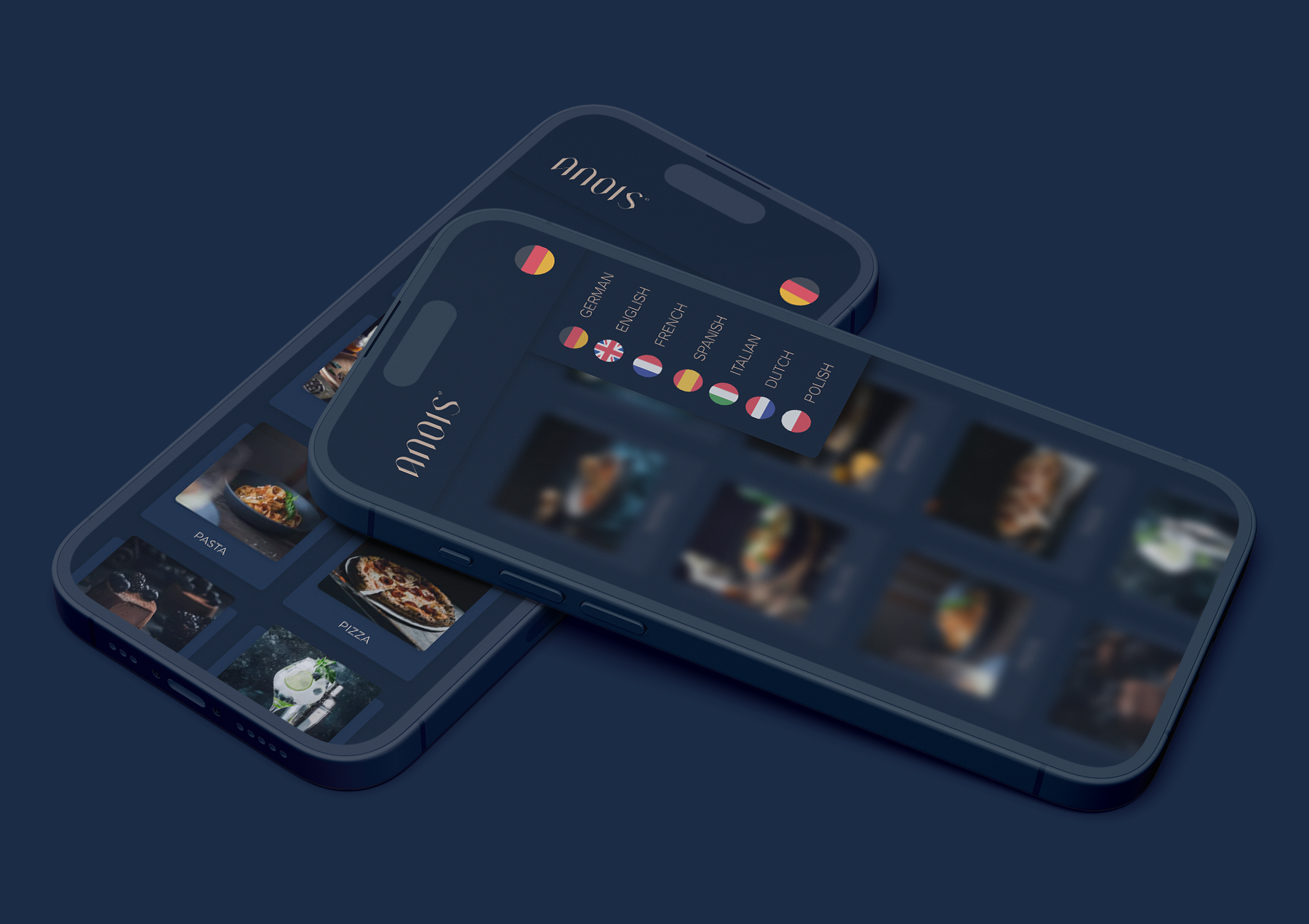 Detailansicht einer digitalen Speisekarte auf dem Smartphone