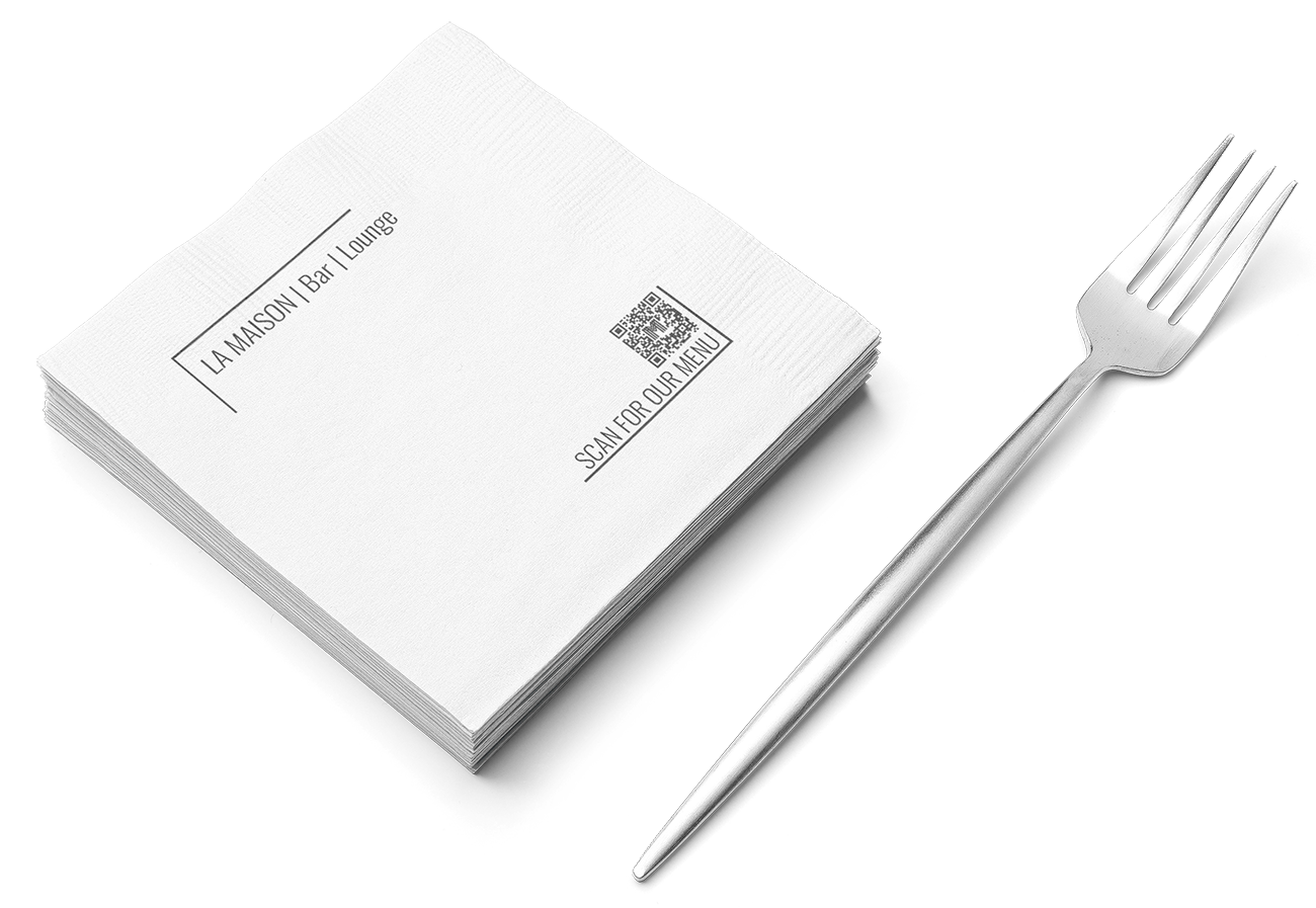 Serviette QR Code Speisekarte tabletop