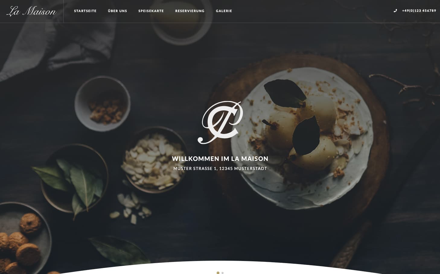 Design 1 MENURY Restaurant Website Homepage
